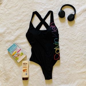 Calvin Klein black one piece swimsuit